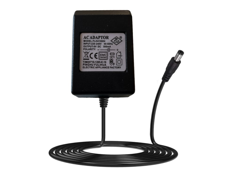 6 volt 500mA oplader met ronde plug